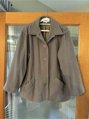 Finity Taupe Pea Coat with Button Front